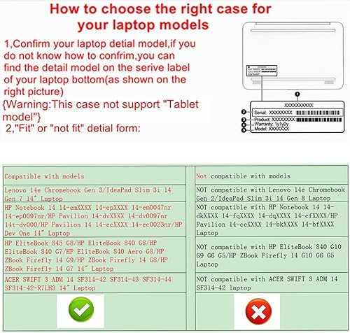 Miniatura 2 de Alapmk Funda protectora para HP Dev OneHP EliteBook 845 G8HP EliteBook 840 G8 G7HP EliteBook 840 Aero G8HP ZBook Firefly 14 G9 G8 G7 (no compatible