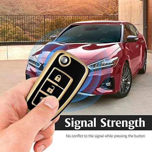 Miniatura 10 de Funda protectora de TPU para llavero inteligente compatible con Nissan plegable Key X-Trail Juke F15 Rogue Qashqai J11 Tiida Murano Maxima 4 botones