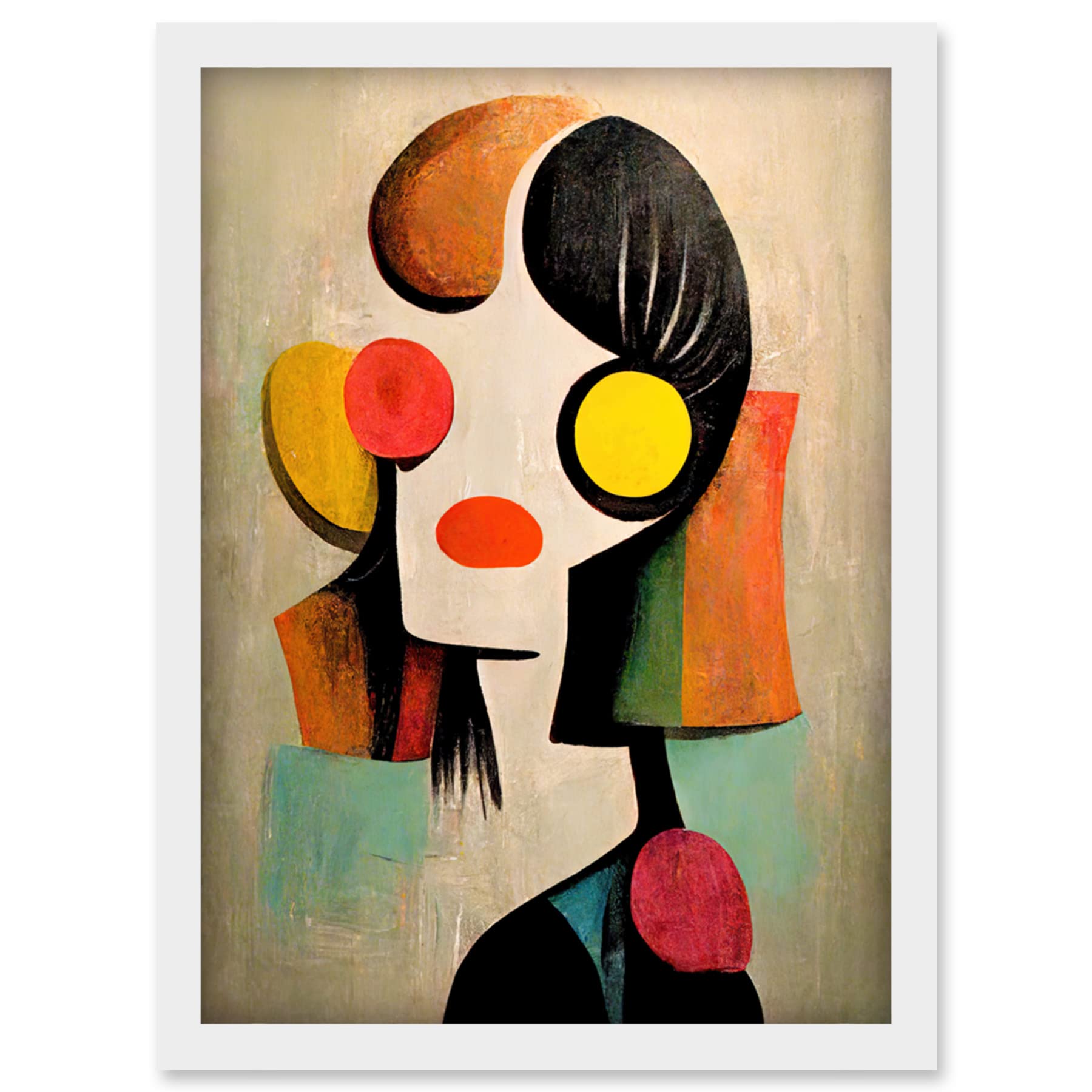 Doppelganger33 LTD Minimalist Abstract Pop Art Portrait Artwork Framed Wall Art Print A4