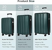 Amazon.com | SHOWKOO Luggage Sets 3 Piece 100% PC Ultra Tough
