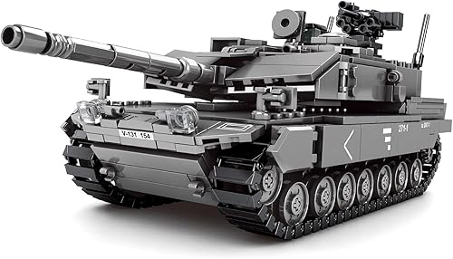 TOY PLAYER Bloque de construcción de tanques armados, militar, modelo Leopard 2A7 (898 piezas), juguetes STEM regalos para adultos y niños de 6, 7,