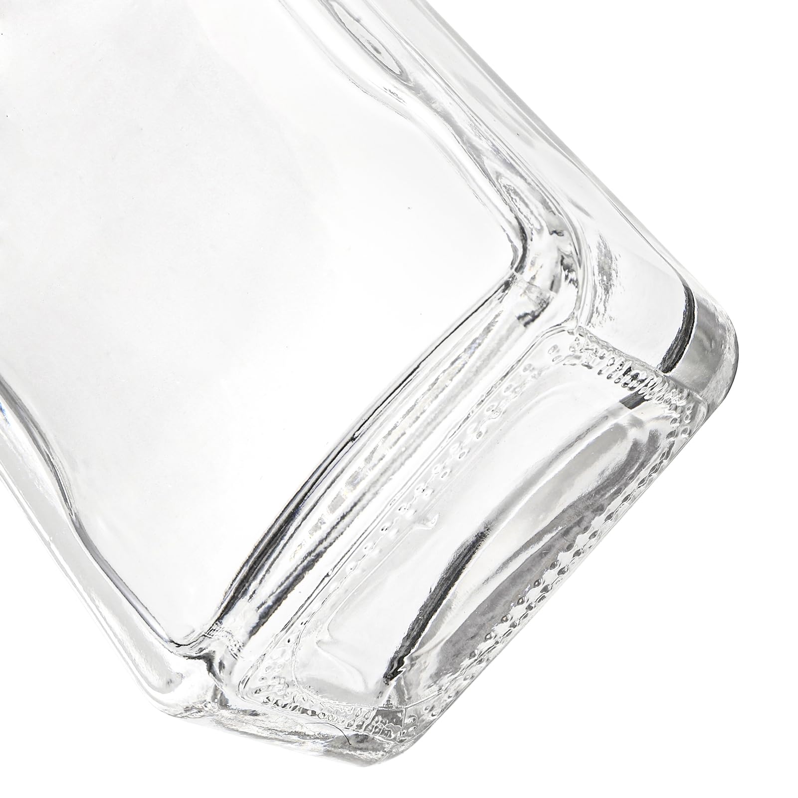 Coloch Confezione da 6 bottiglie di vino in vetro, quadrate da 200 ml, con tappo a T e capsule termoretraibili, base pesante, per vino, whisky, vodka, birra, soda