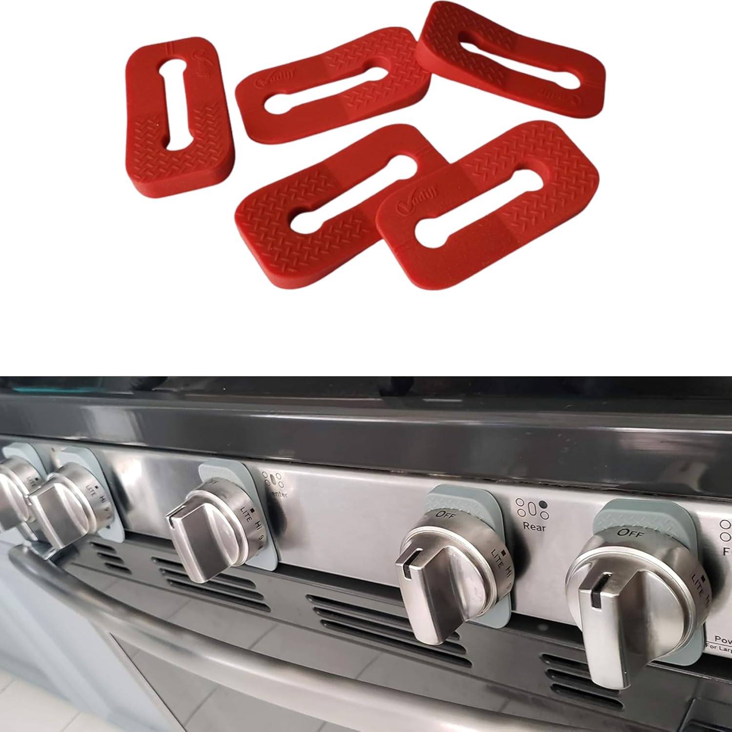 10Pcs Vadiff Gas Stove Knob Locks - Silicone Stove Knob Safety Covers for Toddlers - Child Proof Cover Set for Small, Big Knobs - Easy to Install Baby Proofing Protectors for Electric Stoves