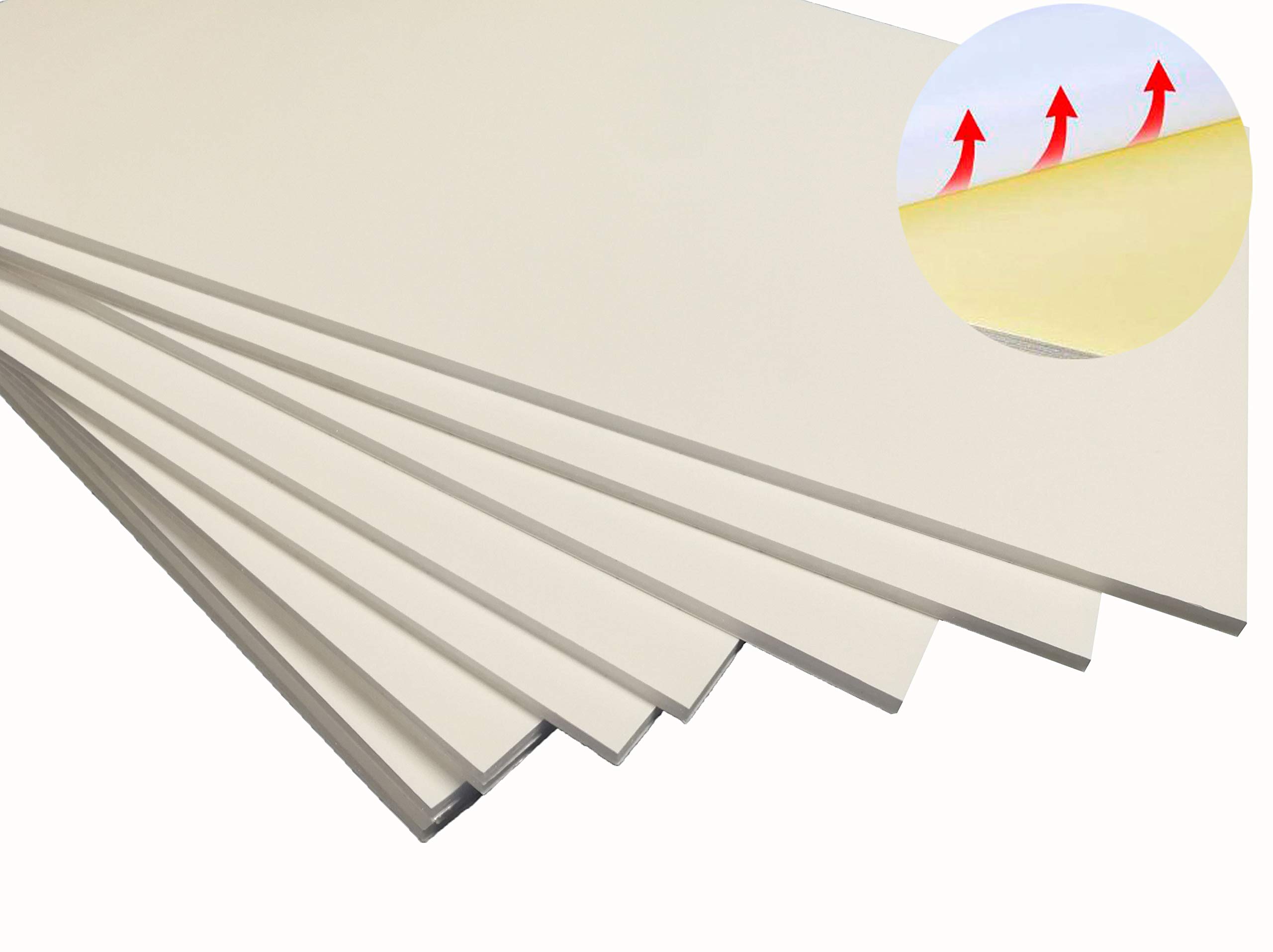 CHELY INTERMARKET Cartón Pluma 100x140 CM Adhesivo 5 MM Blanco Pack 5 Unidades Autoadhesivo Para Maquetas Manualidades Rotulación Diseño Escolar Proyectos Cartelería Presentaciones Decorativas Fácil