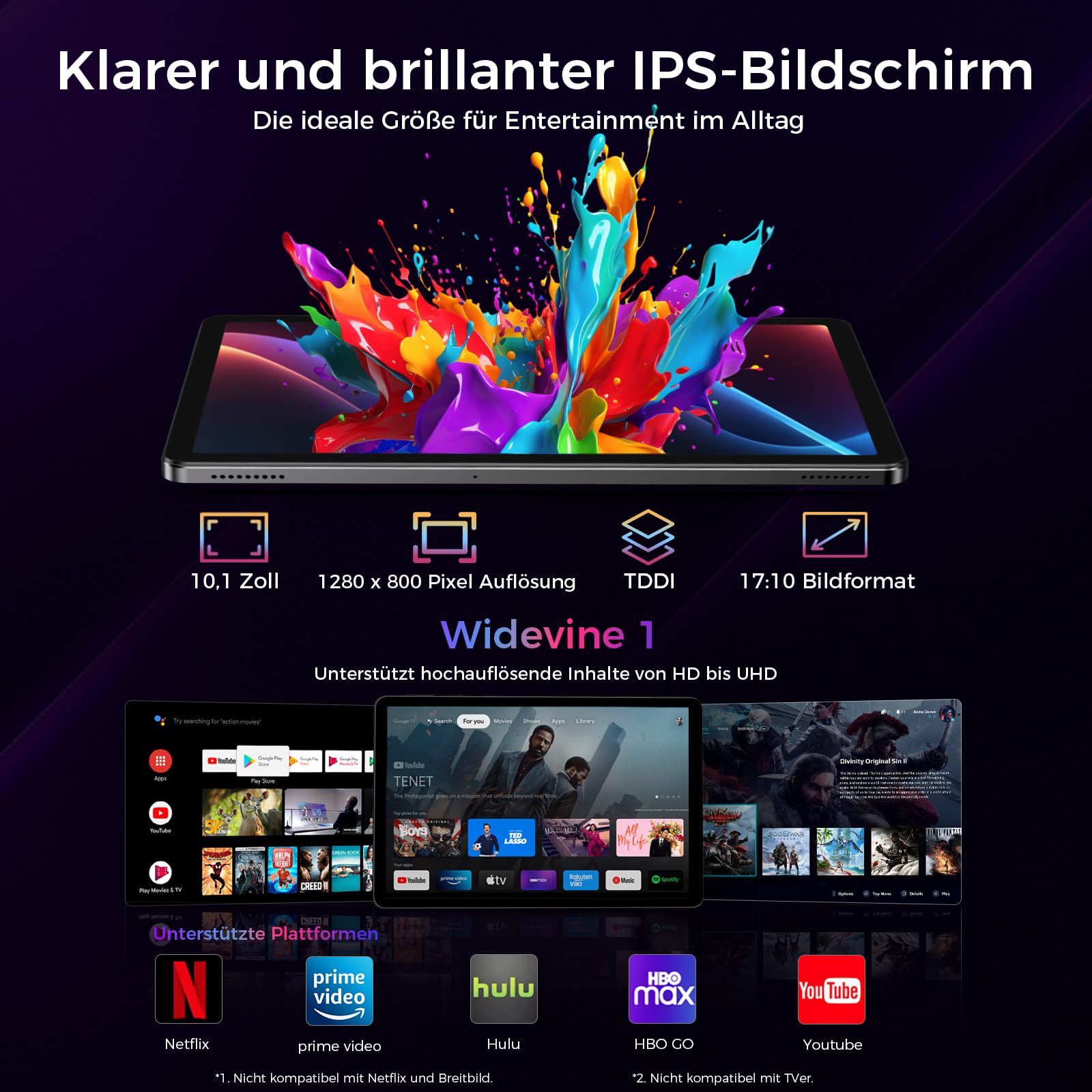 2026 Neuestes Tablet 10.1 Zoll Android 16 mit Gemini AI, 16GB RAM + 64GB ROM, GMS Widevine L1, WiFi 6 & BT 5.2, Dünn und leicht Tablet mit Gesichtserkennung (Grau)
