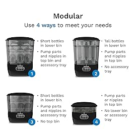 Baby Brezza Bottle Sterilizer and Dryer Advanced - 33% Faster - Largest Capacity Steam Sanitizer - Universal Sterilization Machine for All Bottles + Pump Parts - HEPA Air Filter, Black