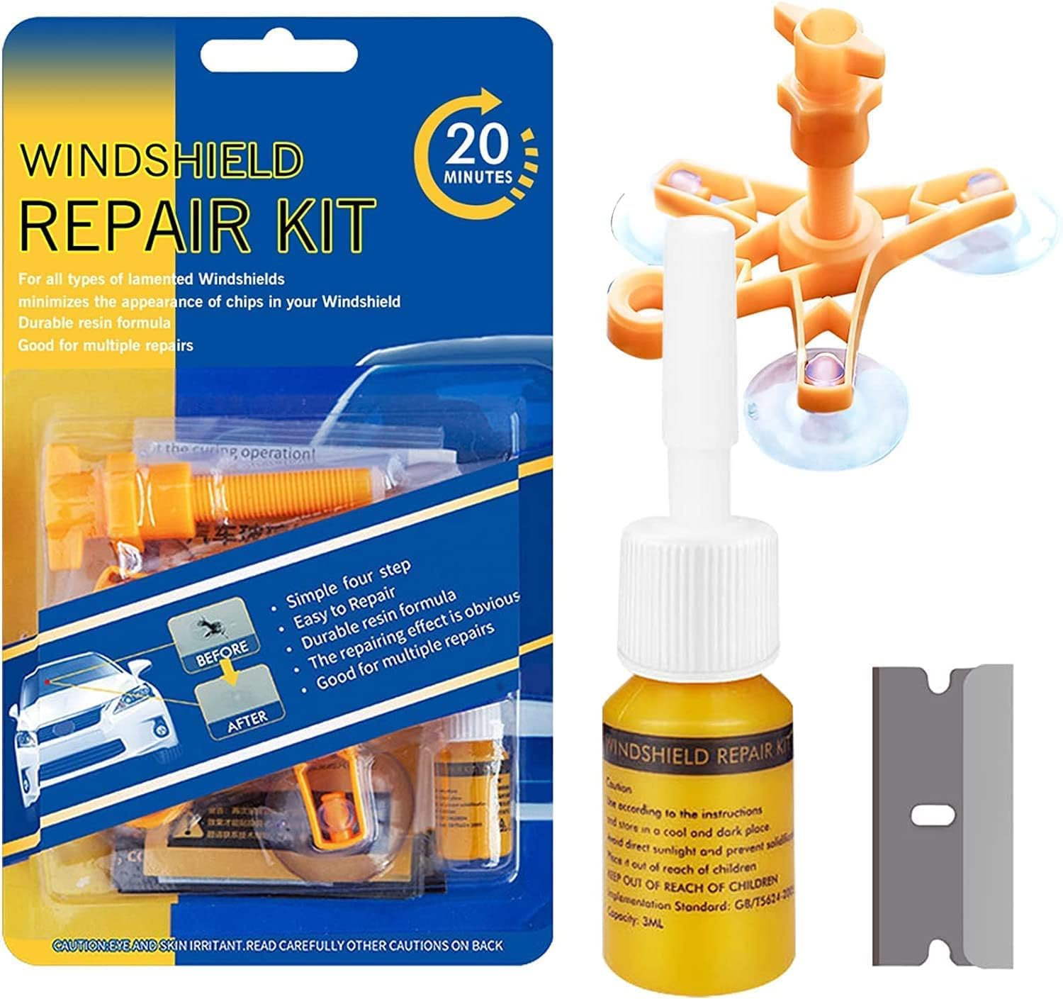 ProLift New Upgrade Windshield Repair Kit, for Repair HalfMoon Cracks