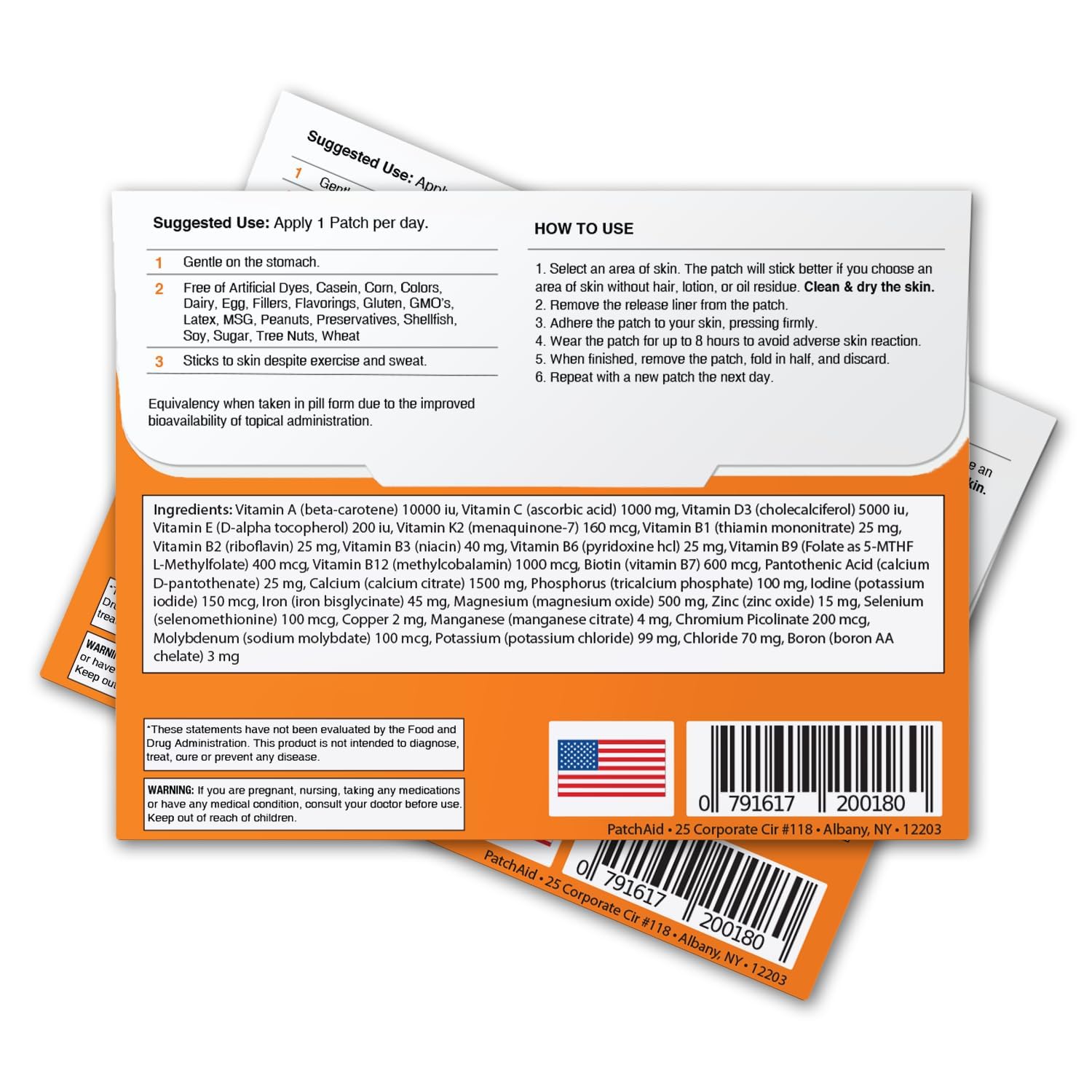 PatchAid Multi Plus Topical Patch (Pack of 2) | Daily Energy & Wellness Support, 27 Essential Vits Including Iron, B12, and Calcium, 8-Hour Wear & Slow Release, 60 Day Supply — Amazon image 2