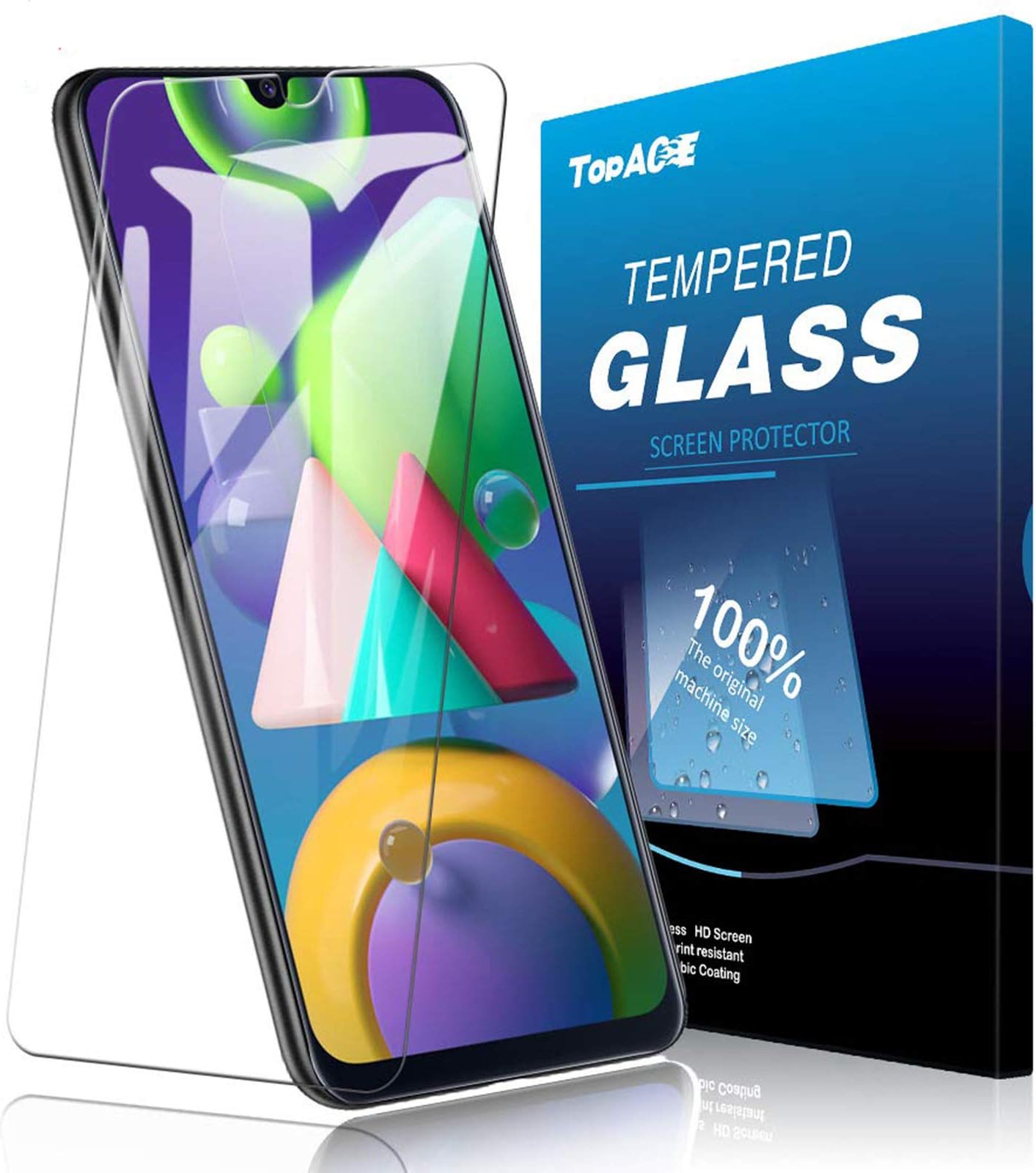 TopACE Screen Protector for Samsung Galaxy A50, HD-Clear 9H Tougheness Glass Protective Tempered Glass Screen Protector for Samsung Galaxy A50-2 Pack(Transparent)