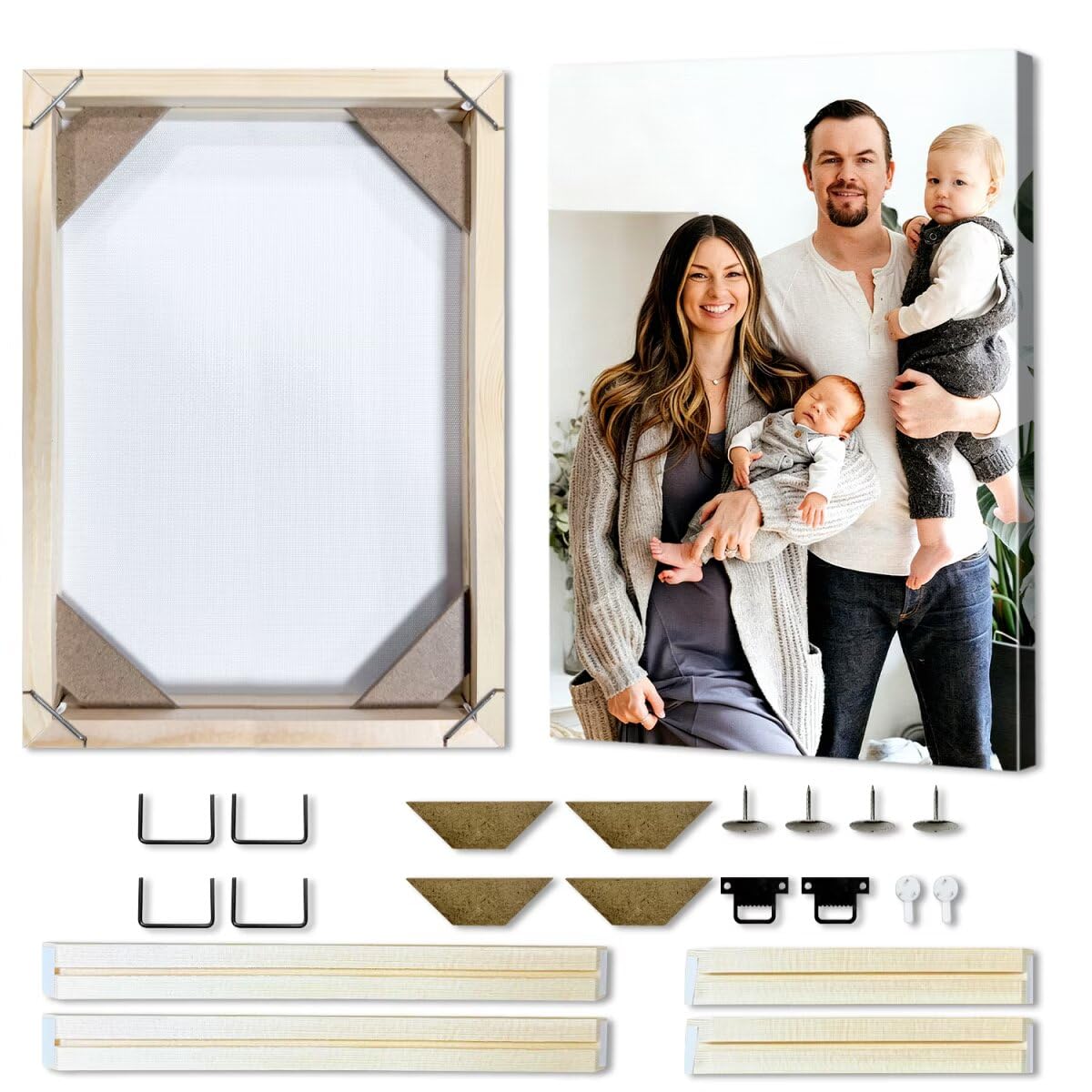 20x25cm Canvas Frame DIY Wooden Picture Frames, Vertical or Horizontal Wall Art frame for Canvas Prints, Oil Painting, Wall Art Paintings, Posters Prints with Self Assembly Kit, 1 Pack