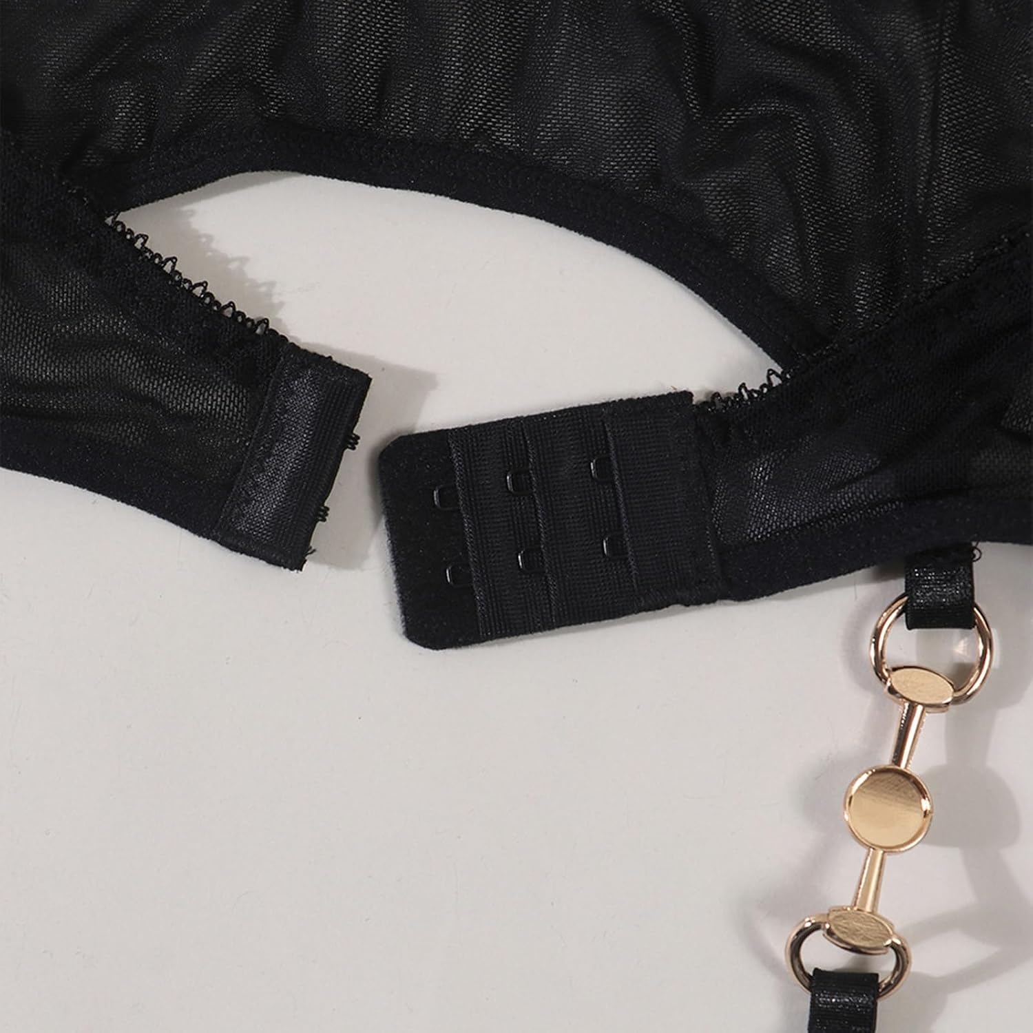 2pcs Women's Lace Suspender Belt with 4 Strap, High Tights Lace Stretch Garter Belt for Thigh High, Black