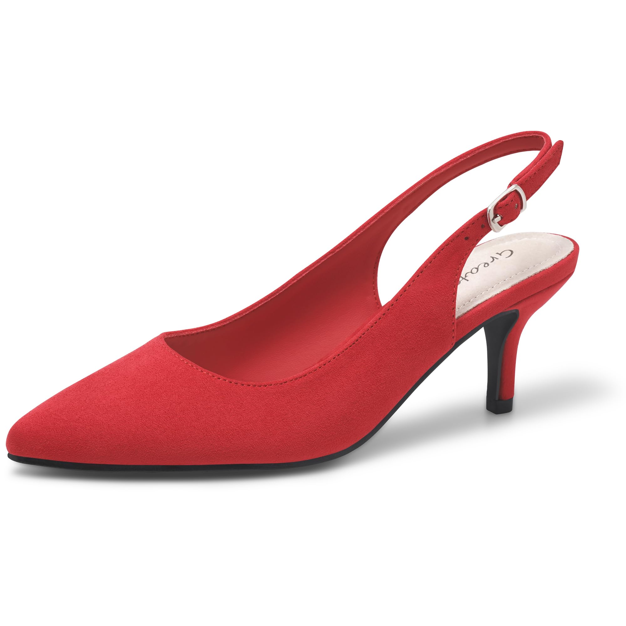 Greatonu Slingback Donna Scarpe Eleganti Decollete con Tacco Medio a Gattino e Punta