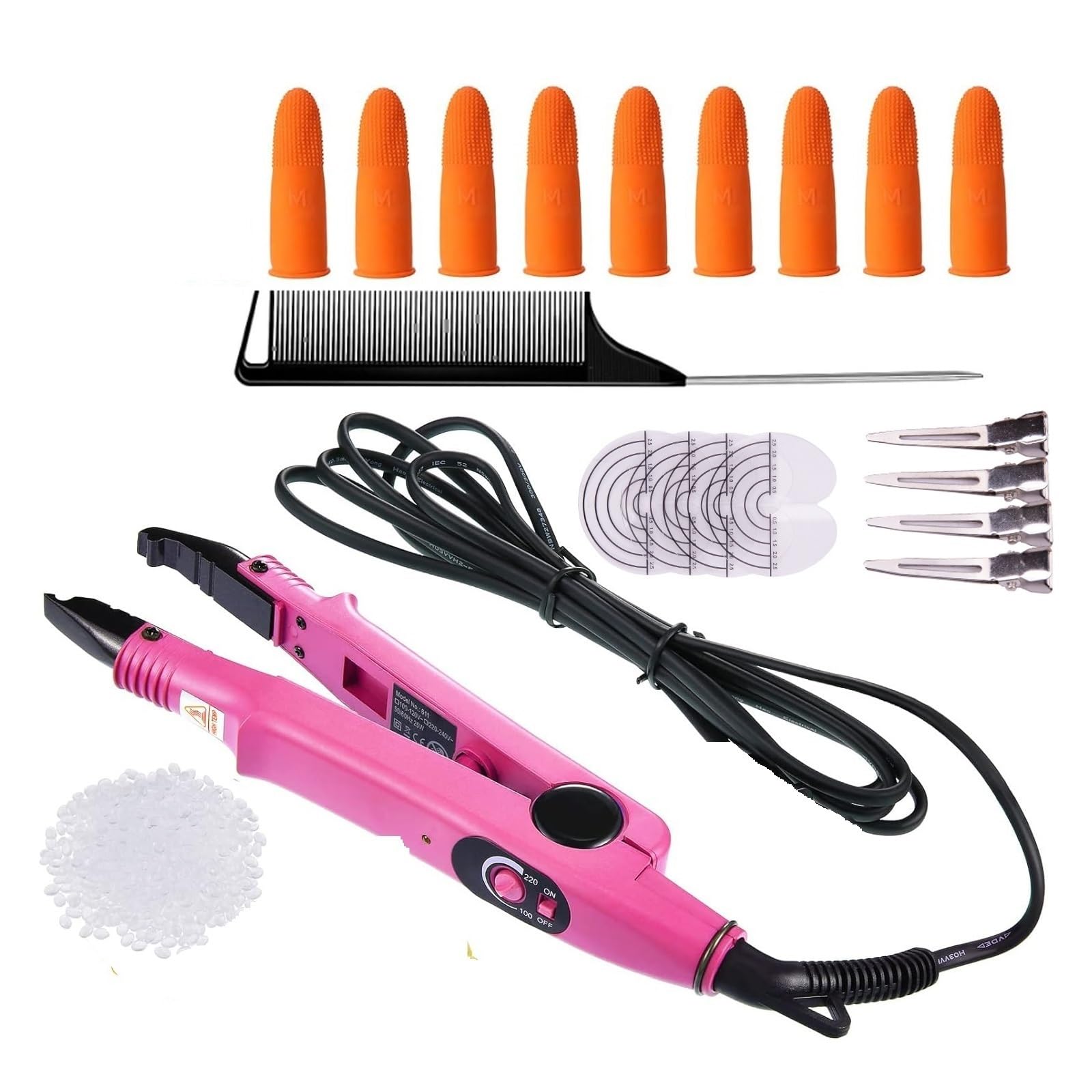 Mzzyg One Color Hair Extension Iron Pro Variable Constant Heat Hair Extension Iron Keratin Bonding Tools Quality Fusion Heat Connector Machine Hair Extension Kit
