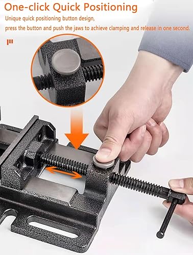 Miniatura 3 de MYTEC Tornillo de banco de trabajo resistente para prensa de taladro, abrazadera de tornillo de banco de trabajo de liberación rápida, abrazadera de