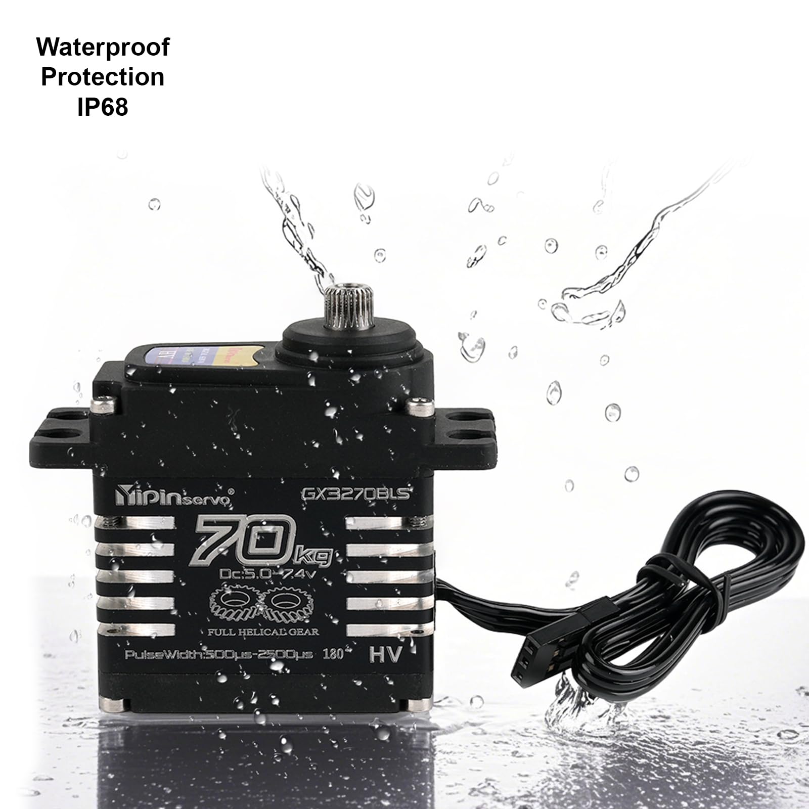 4 servos impermeables sin escobillas de 70 kg, ultra par de torsión 8.4 V, servo digital con engranajes de metal para 1/8 1/10 RC Car Crawler Truck Boat