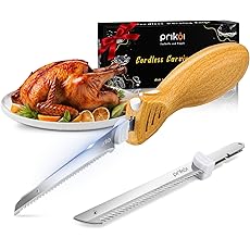 Waring Commercial WEK200 Cordless Rechargeable Electric Knife w/Bread and Carving Blades, Includes Case, 120V, 5-15 Phase Plug, Black