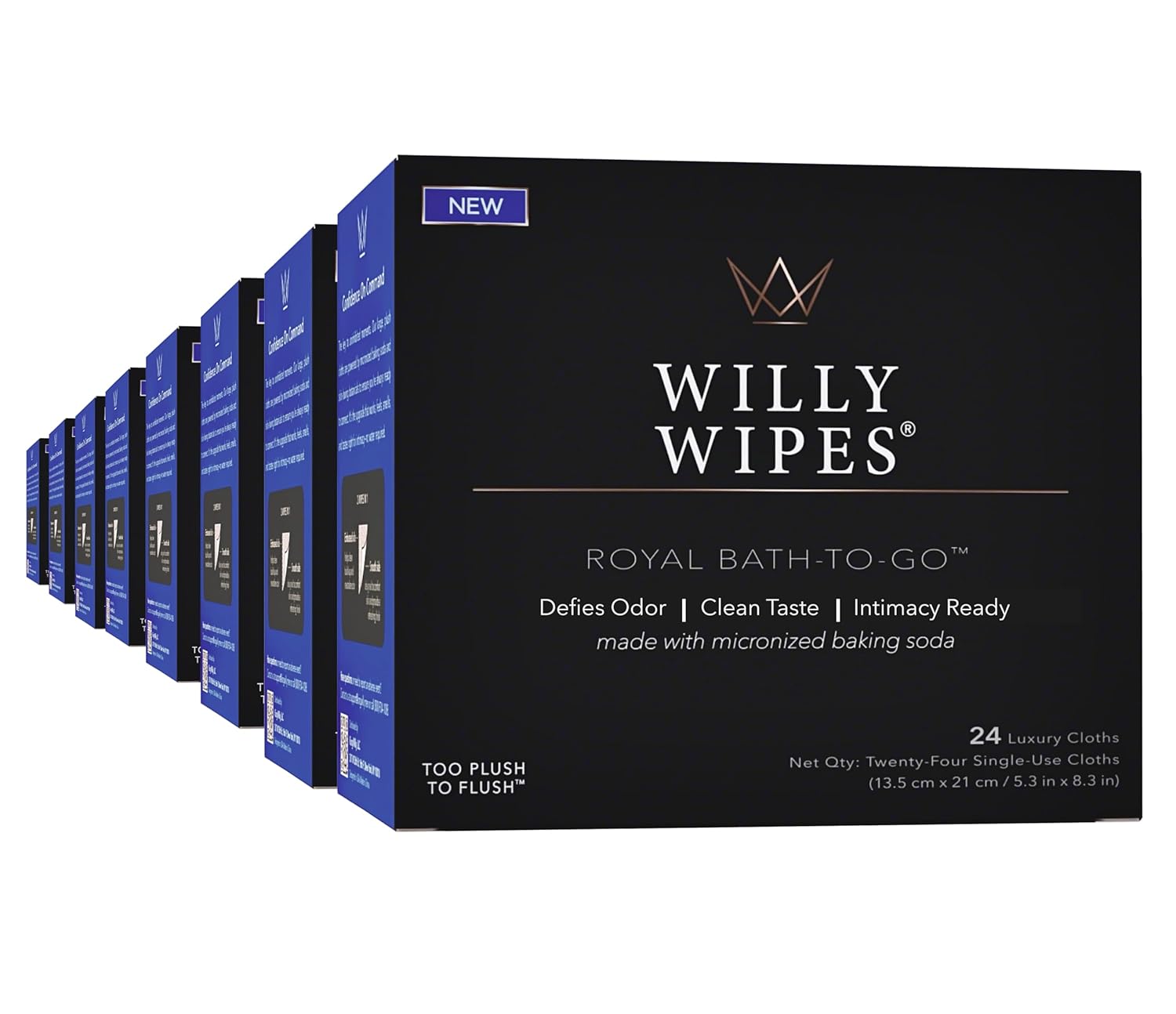 WILLY WIPES® for Men | The Diplomat Case (8-Box Suite) | 192 Premium Intimate Hygiene Washcloths | Boutique Hospitality & Executive Guest Supply | Residue-Free Royal Bath-to-Go™