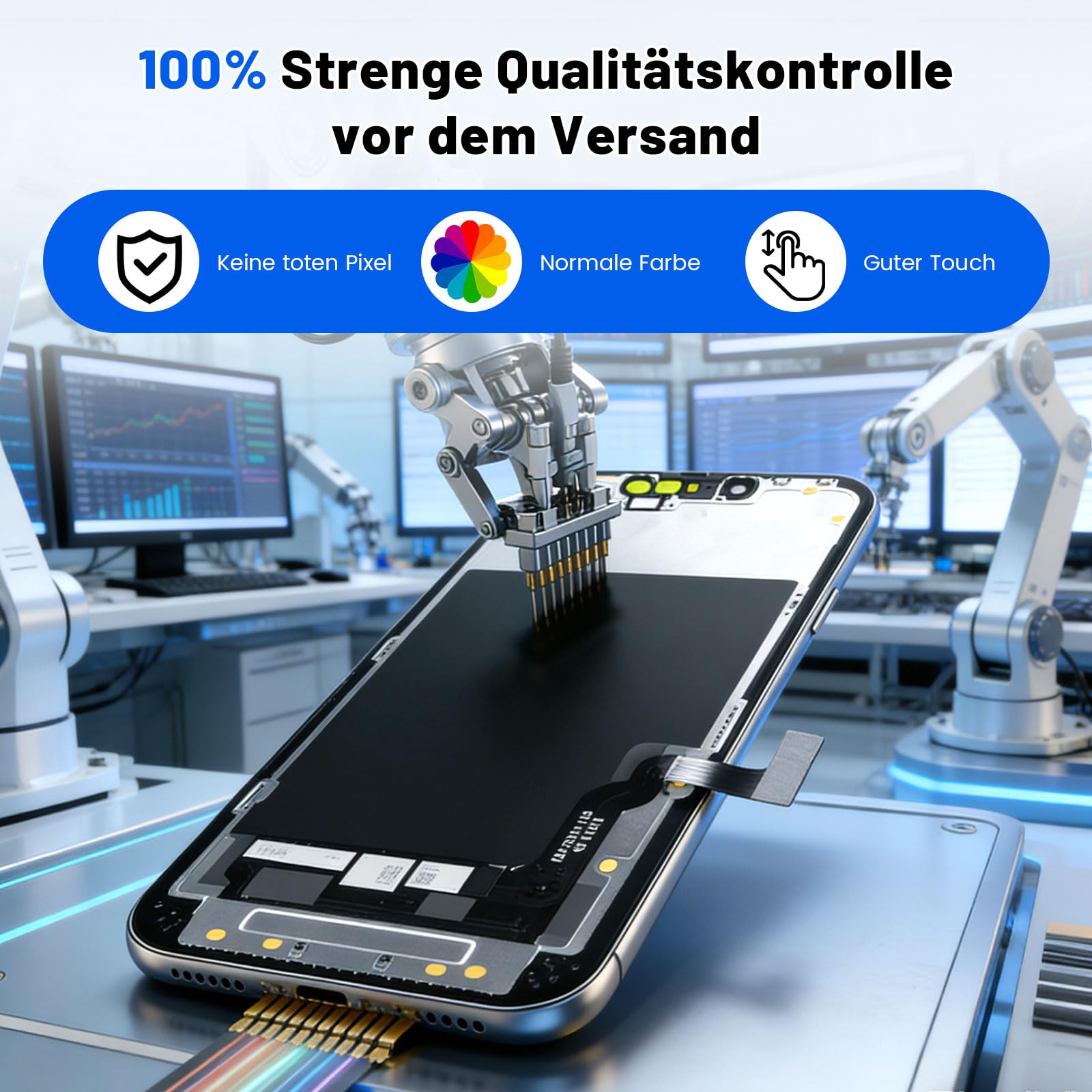 Display für iPhone 13 6,1 Zoll (15,4 cm) LCD – FHD Ersatzbildschirm mit Touchscreen Digitizer, Rahmen & Reparaturset, Komplettset für Display Austausch