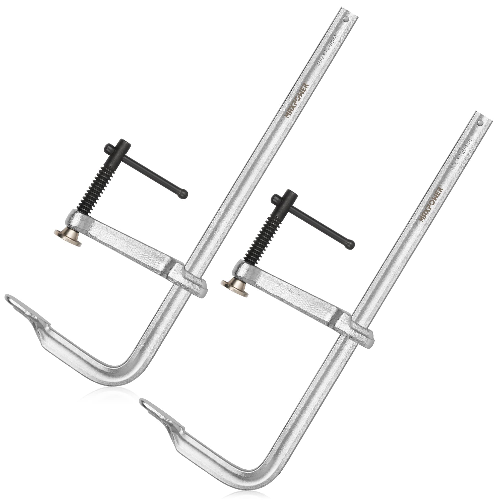 MAXPOWER 16-inch F Clamp, 4-3/4" Throat, Forged Full Steel Bar Clamp