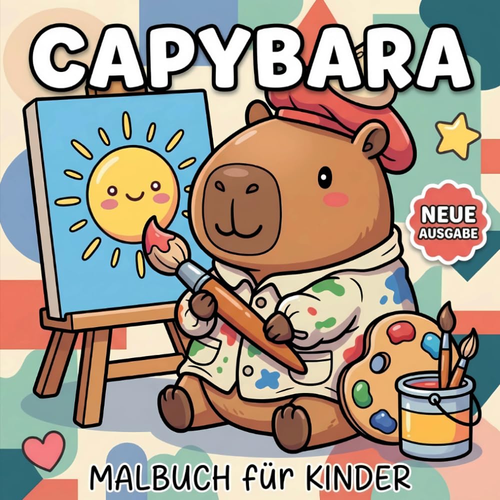 Capybara Malbuch: Perfektes Geschenk Für Teenager Und Kinder, Klare Und Einfache Motive Zur Entspannung Mit Süßen Hobbys Und Entzückenden Momenten