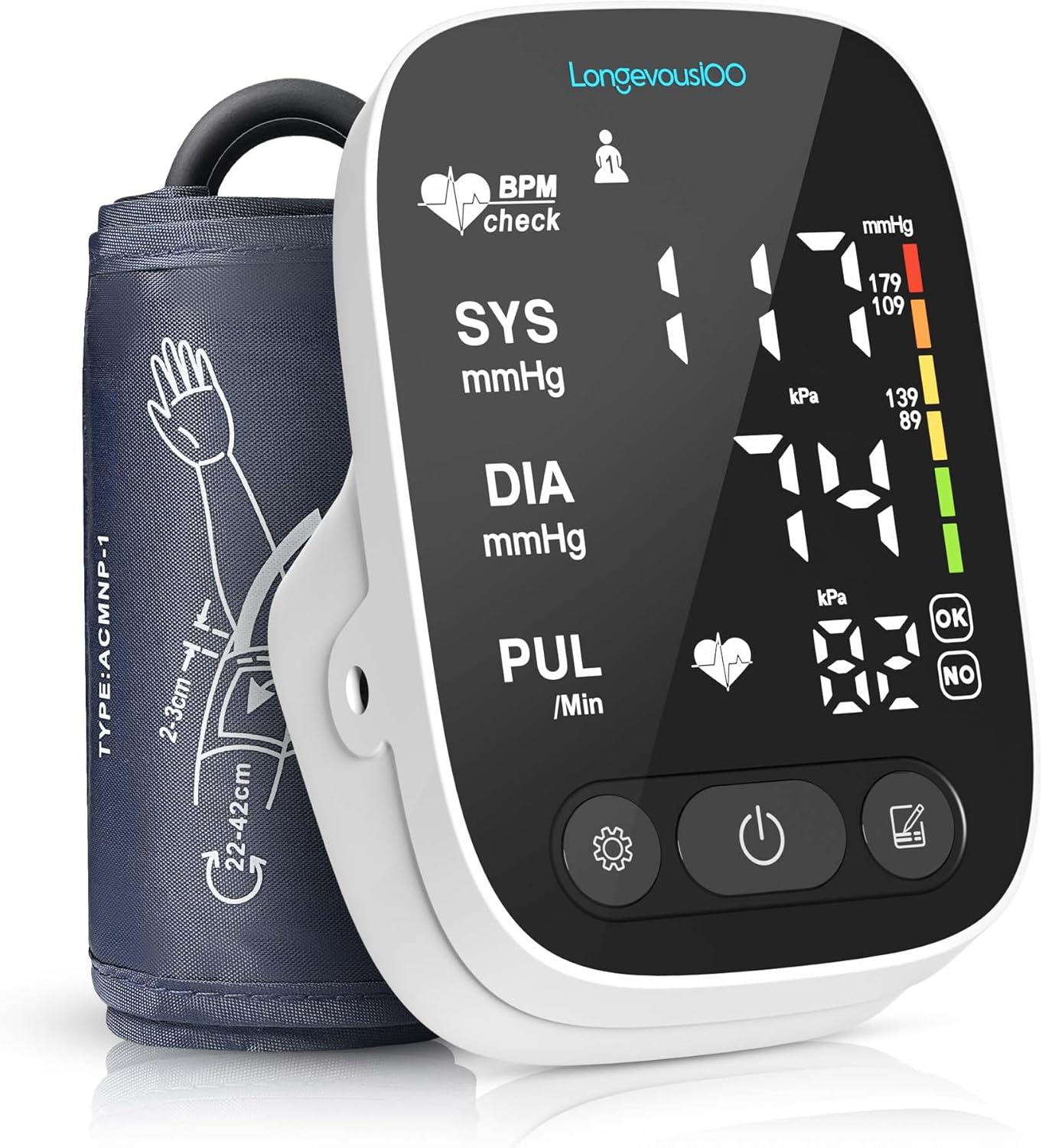 Blood Pressure Monitor for Home Use, Automatic BP Machine Digital High Blood Pressure Monitors with Large Cuff 8.7"-16.5" for Upper Arm & Accurate Readings