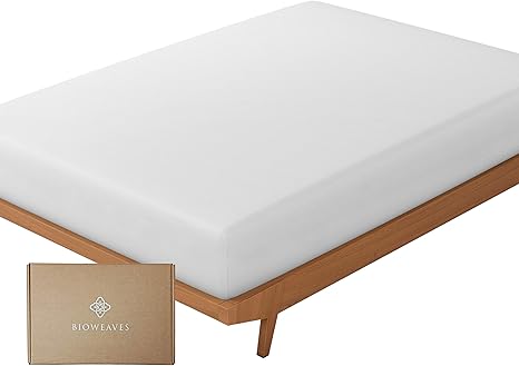 Amazon Com Bioweaves 100 Organic Cotton 1 Fitted Sheet Only 300 Thread Count Soft Sateen Weave Gots Certified With Deep Pockets Twin Xl White Home Kitchen