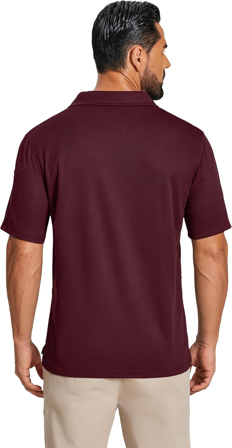 COOFANDY Men's Polo Shirts Short Sleeve Quick Dry Performance Golf Polos Tactical Work Shirts with Pen Pocket - Image 9