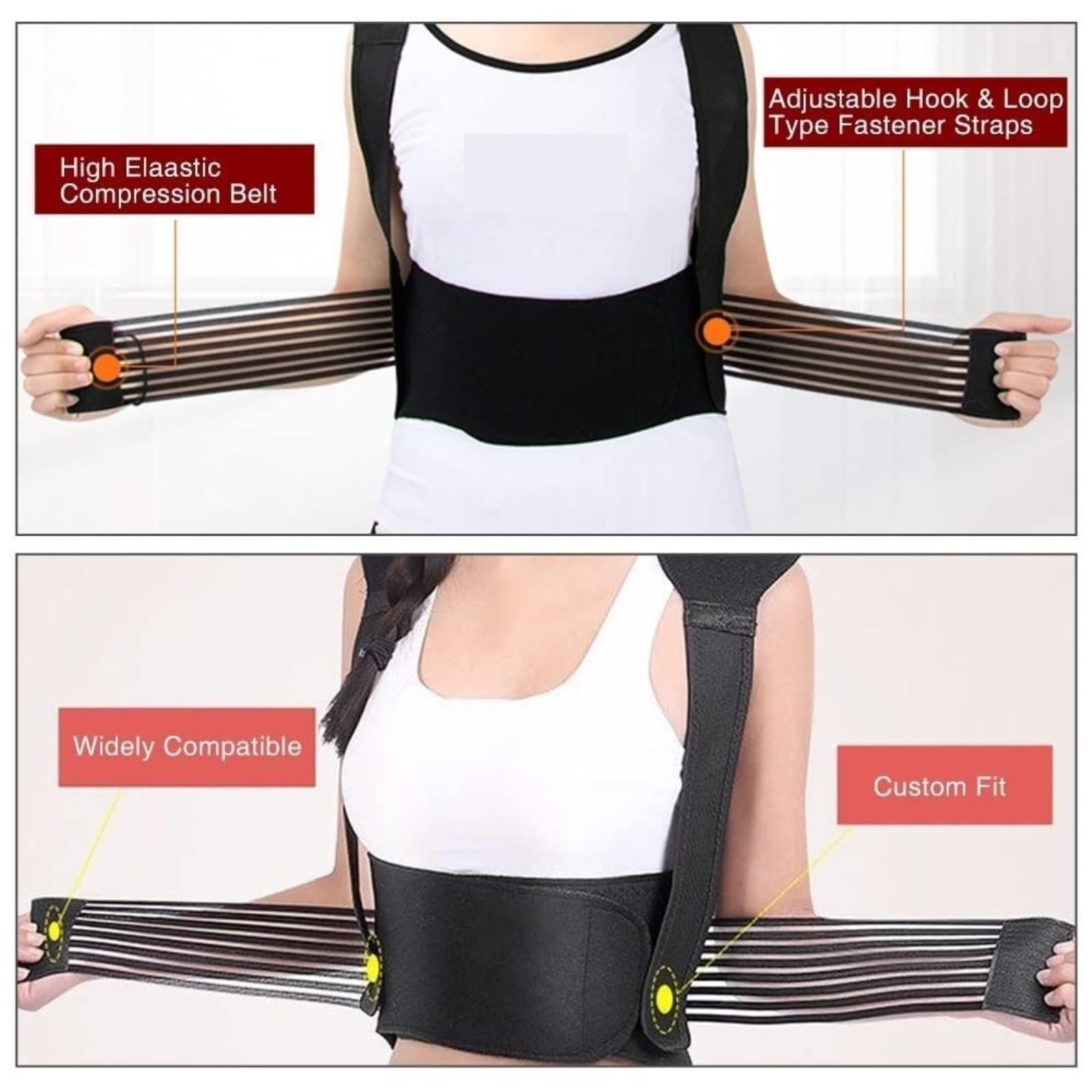 Faja Lumbar Cinturón De Soporte De Espalda Completo con Terapia Magnética con Autocalentamiento, Masajeador De Hombros, Espalda Y Cuello, Columna Lumbar Cinturón Apoyo Lumbar(M)