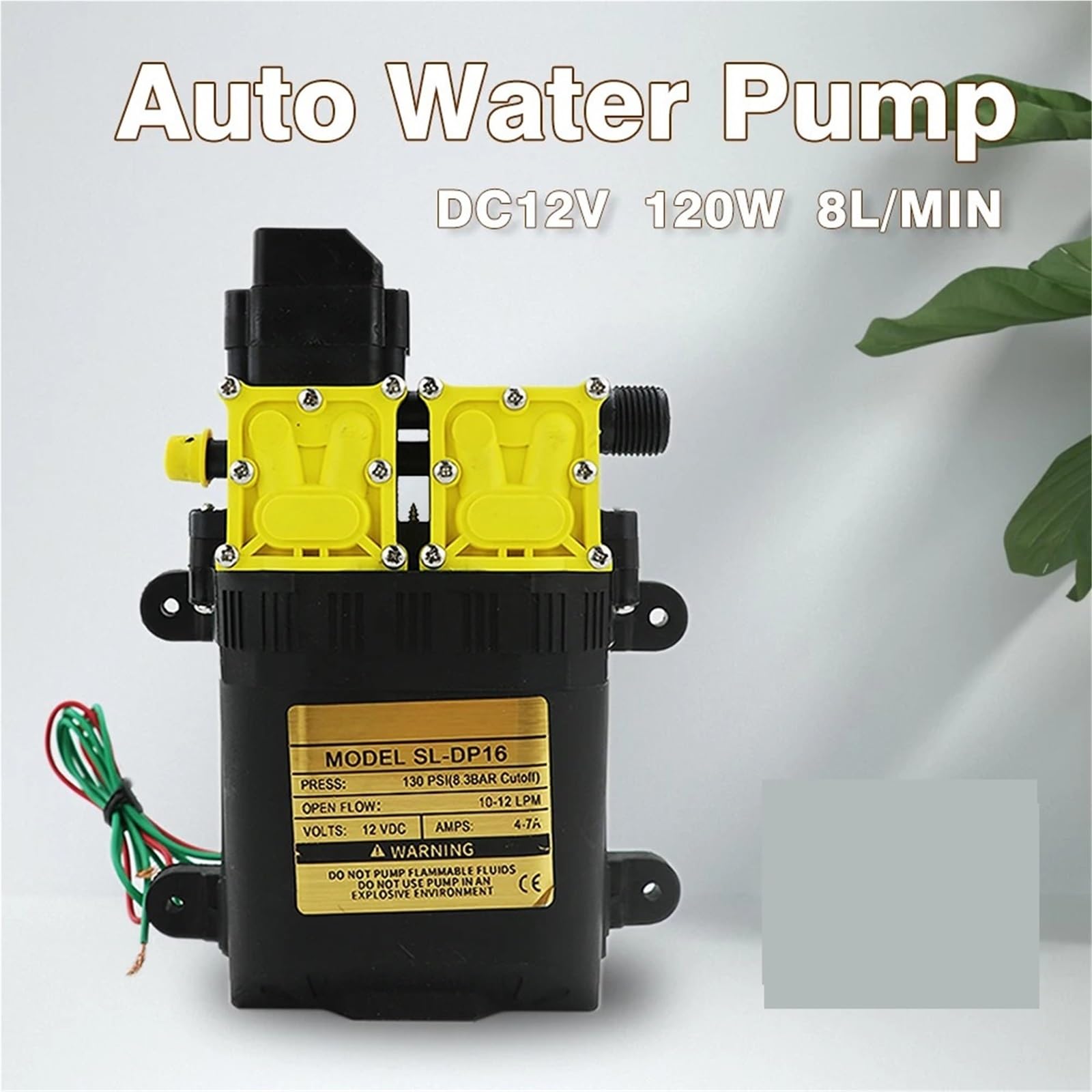 Pompa a membrana, Pompa elettrica for acqua agricola a membrana da 12 V CC, pompa a spruzzo automatica da 7 A e 10 l/min, pompa elettrica agricola a doppio nucleo