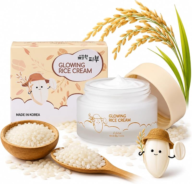 esfolio Creme Facial de Arroz com Extrato de Arroz, 80 g