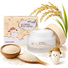 esfolio made in Korea Rice Facial Cream 2.82 oz 80 g Daily Moisturizing Face Cream with Rice Extract, Lightweight and Smooth Texture, Facial Skin Care Moisturizer for Morning and Evening Use