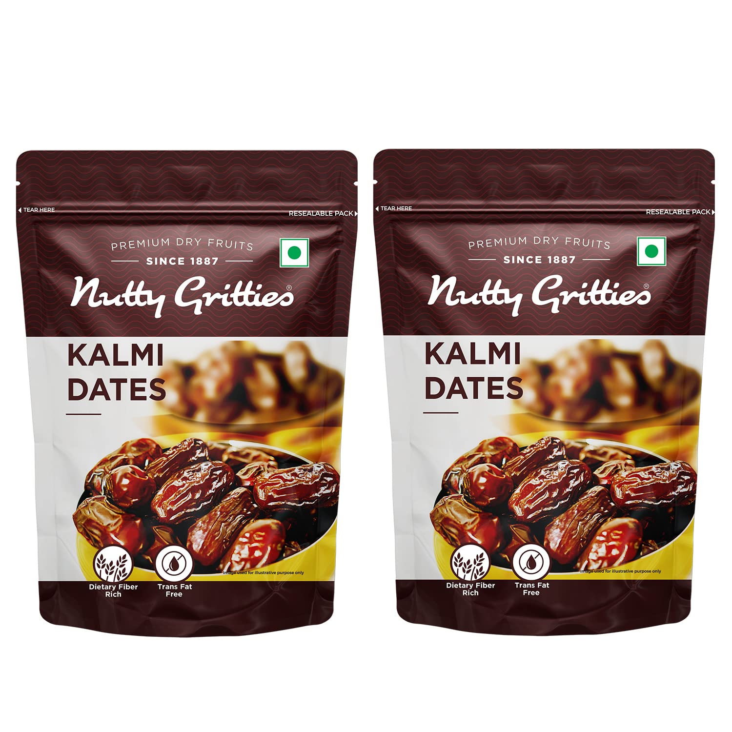 Nutty Gritties Premium Kalmi Dates - 700g | Juicy & Delicious Khajoor, Khajur | No Artificial Colours | Naturally Sweet | Instant Energy | Resealable Pouch, (Pack Of 2, 350g Each), (B07TRMR7CD) Amazon Price History, Amazon Price Tracker