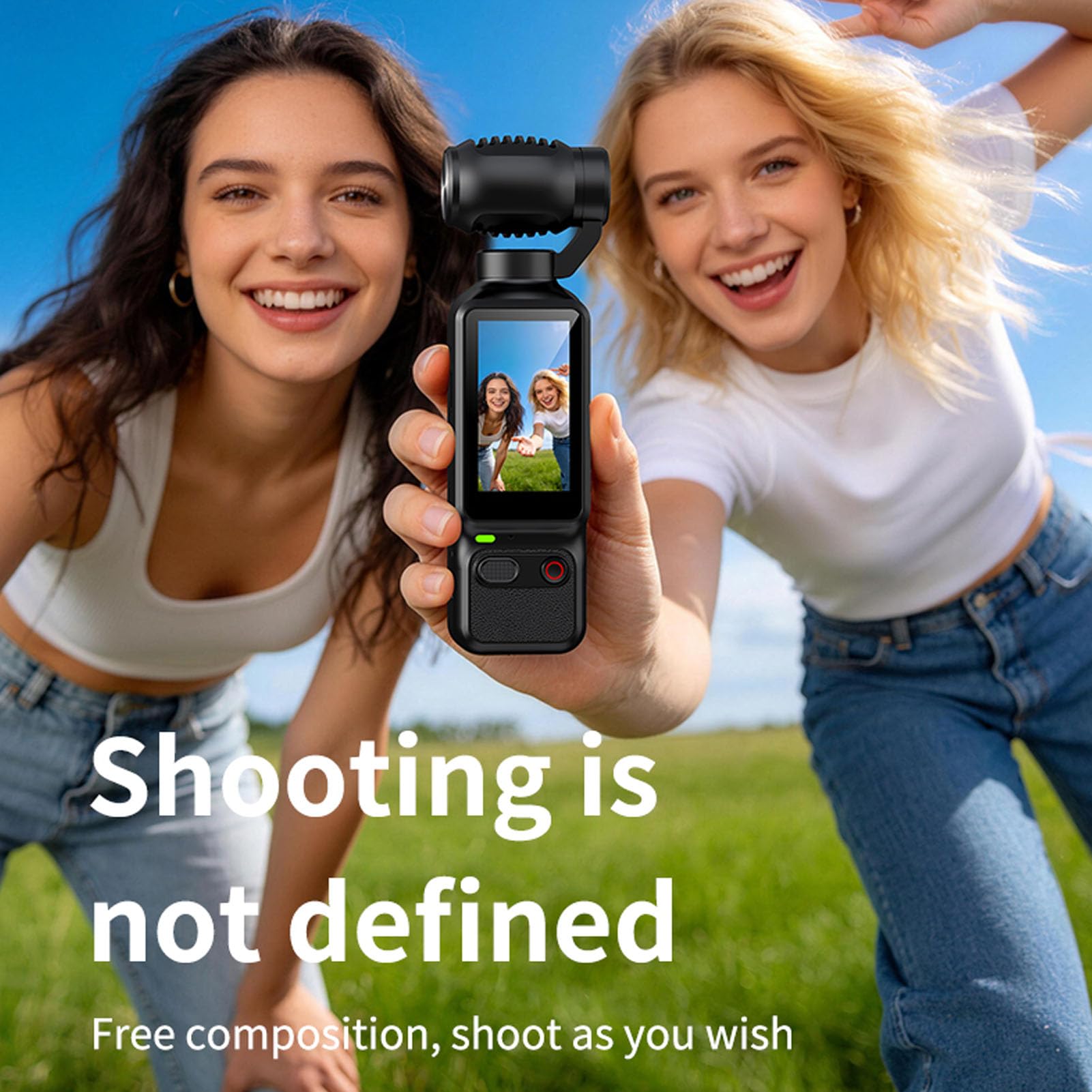 PUSOKEI Videocamera 4K Vlogging, Obiettivo Rotante 180°, per Vlog e (BLACK) | Fotocamera Digitale Tascabile, con Luce di Riempimento Morbida, Ideale per Vlog, Viaggi, Riunioni e Uso quotidiano.