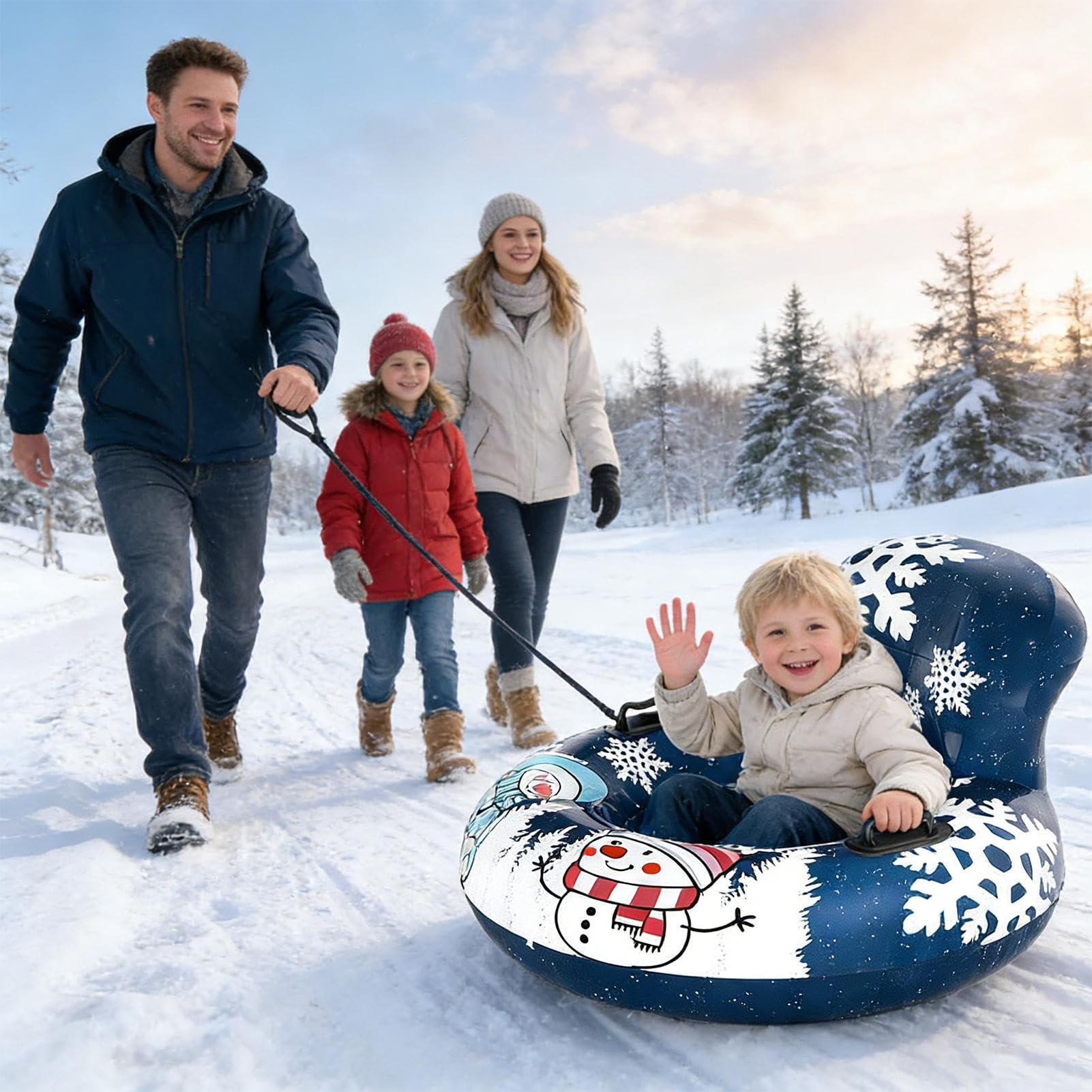Tubo Da Neve Ad Alta Resistenza Cerchio Gonfiabile con Maniglie | Cerchio Per Slittino All Aperto Per Sport Invernali All'Aperto Passeggiata Piscina Spiaggia Raduno Festa E Libero