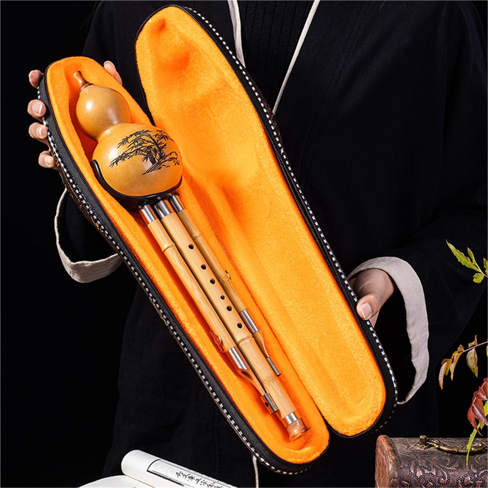 Tradycyjny Chiński Hulusi Anti-fall Hulusi C-tone B-flat G/F-tone Narodowy Instrument Muzyczny Początkujący Siedmiodołkowy Hulusi(G)