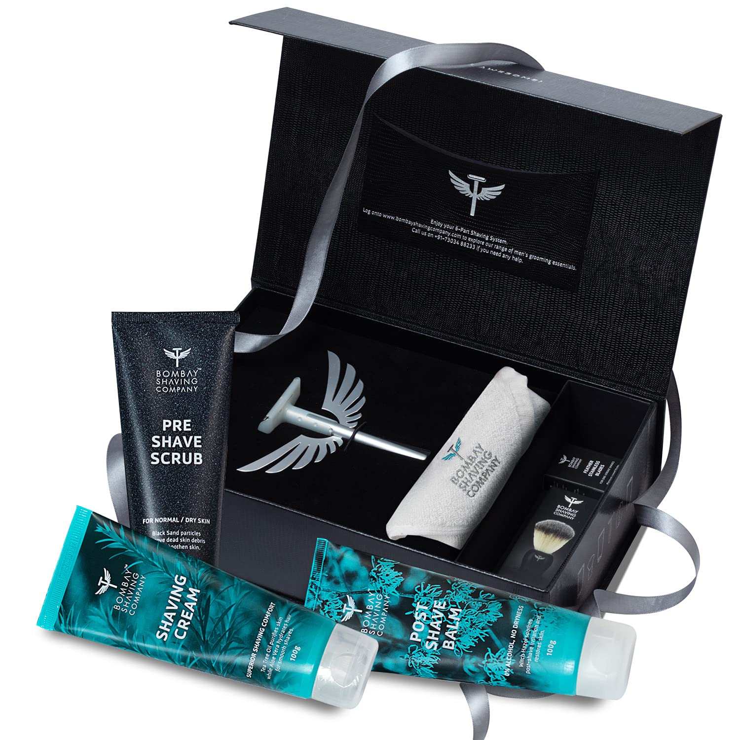 Bombay Shaving Company 6in1 Shaving & Grooming Kit for Men Silver