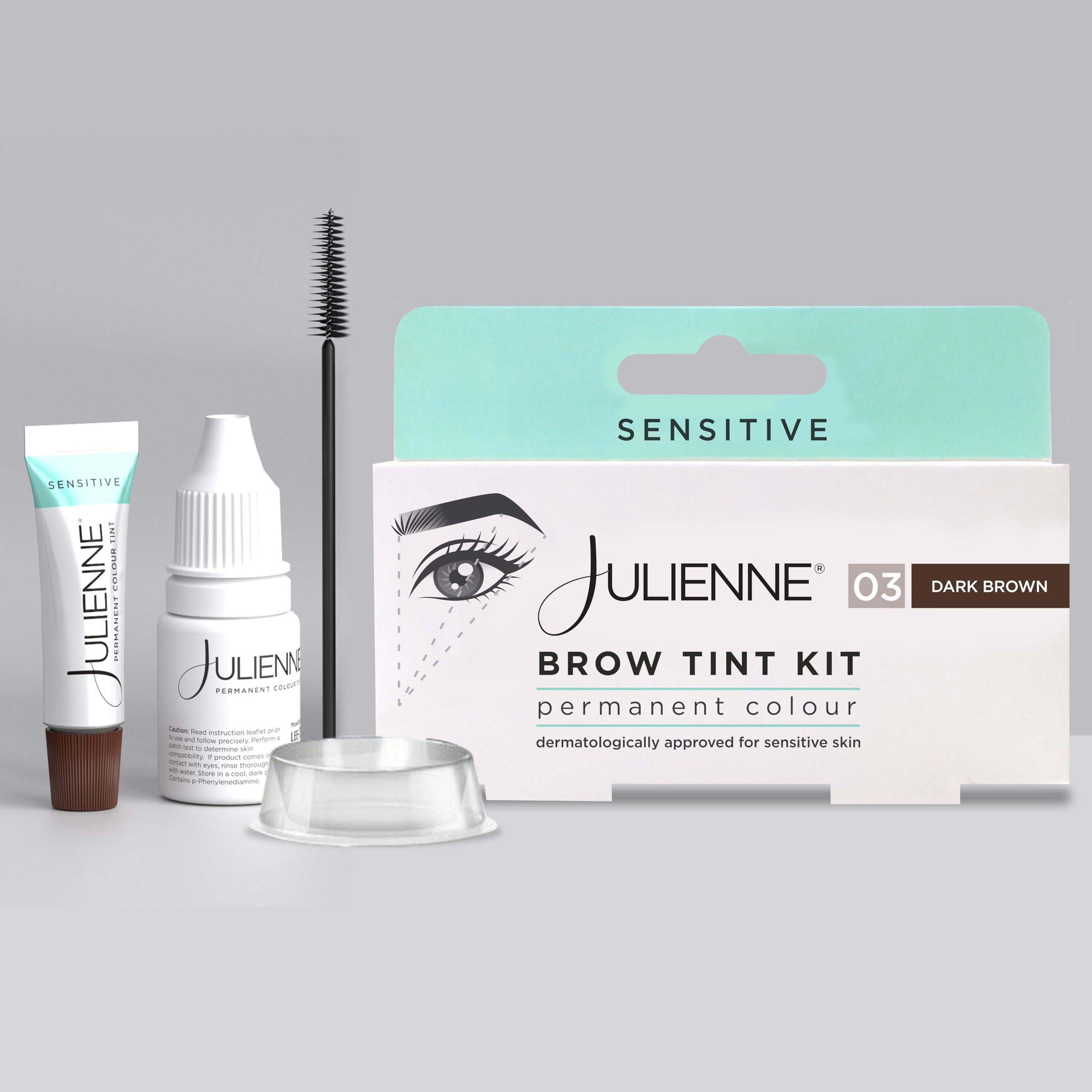 Julienne Brow Tint Kit Sensitive - Dark Brown, 5 ml (Pack of 1) - Image 2