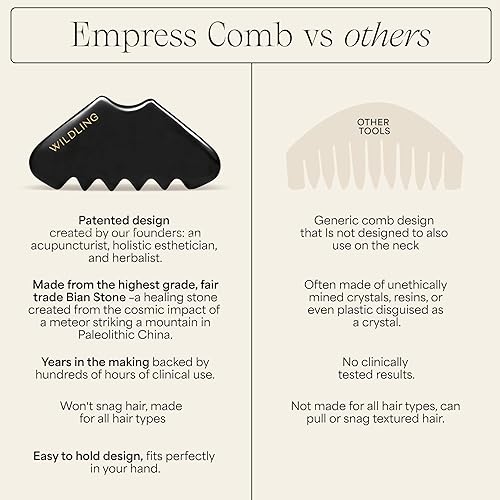 Miniatura 5 de WILDLING Empress Gua Sha Stimulating Scalp Massager Comb I Scalp Scrubber for Hair Growth + Deep Scalp Cleansing I Patented Design Crafted with 100%