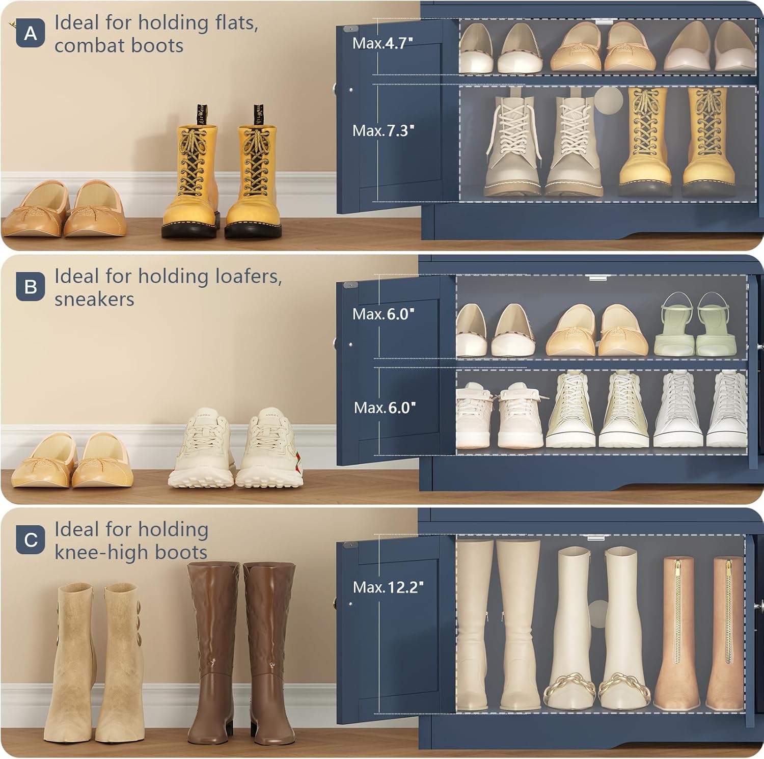 Dimensions of the usikey 3-Tier Storage Bench