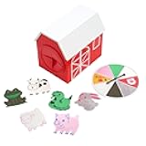 Petting Zoo Toddler Learning Game for 2-4 Players, Farm Animals Matching Tactile Spinner Game for Kids Ages 2+