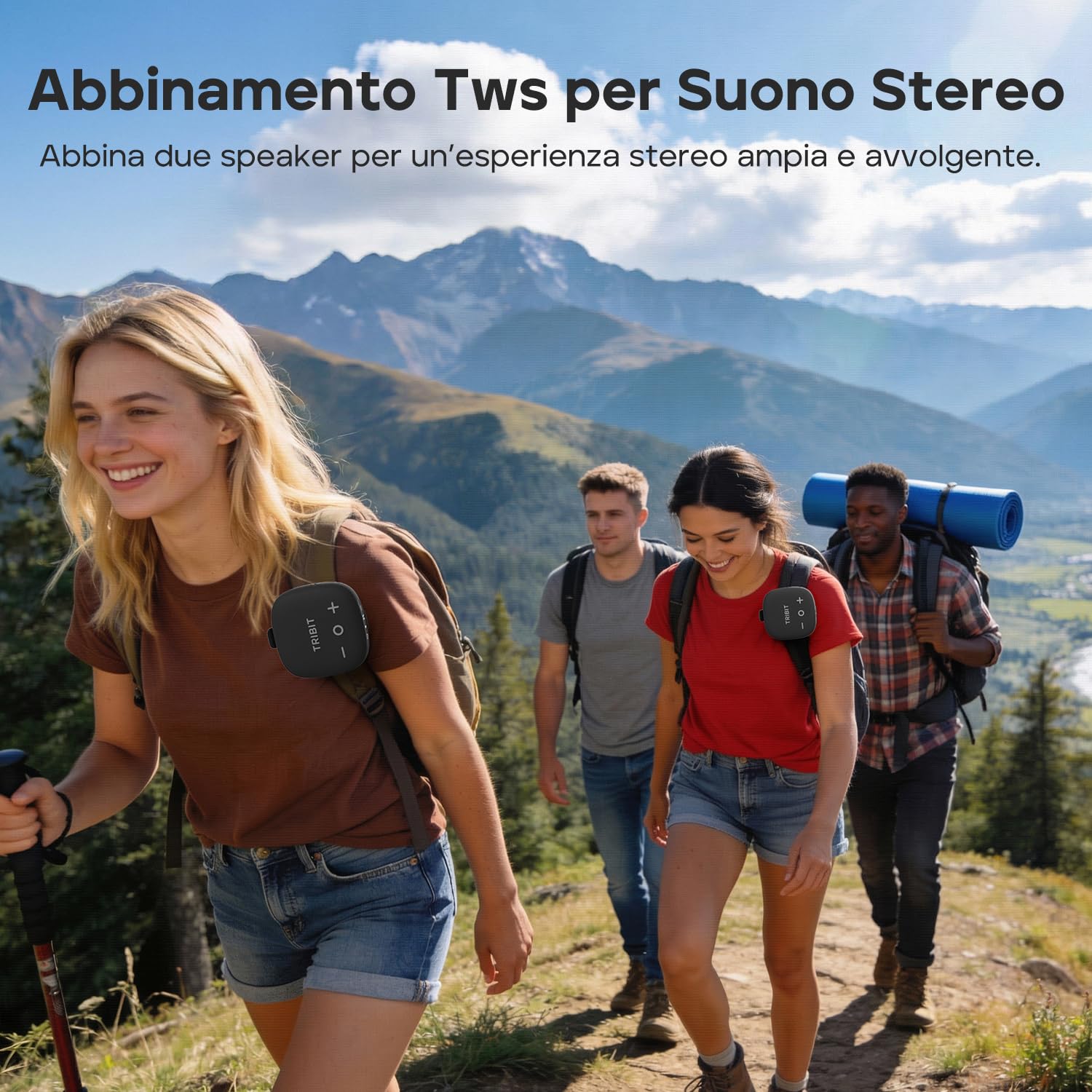 Tribit StormBox Micro 3 Cassa Bluetooth Portatile con Suono XBass da 13W, Bluetooth 6.0, 24 Ore di Autonomia, Impermeabile IP68, Cinghia e Attacco Magnetico per Bici, Golf e Attività Outdoor, Nero