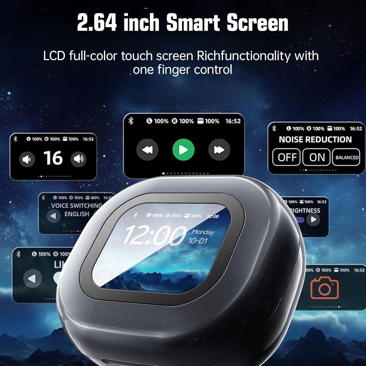 2.64 inch Smart Screen on Charging Case