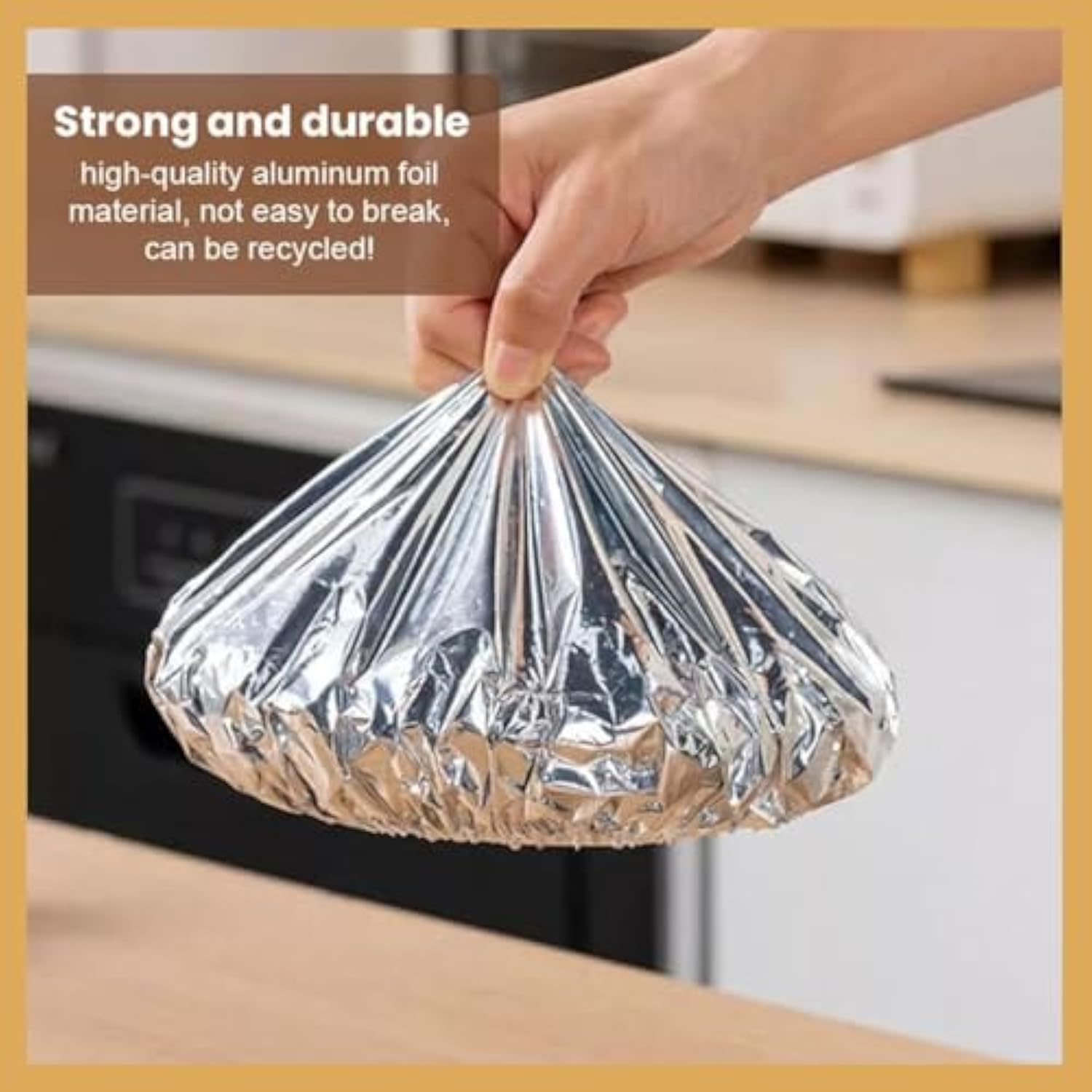 Coperture per Alimenti per Esterni, Riutilizzabili, in Foglio di Alluminio, Elastiche, per Ciotole, da Cucina, per Conservare la Freschezza, Pellicola Isolante, per Asporto, Casa, Picn (30 pz)
