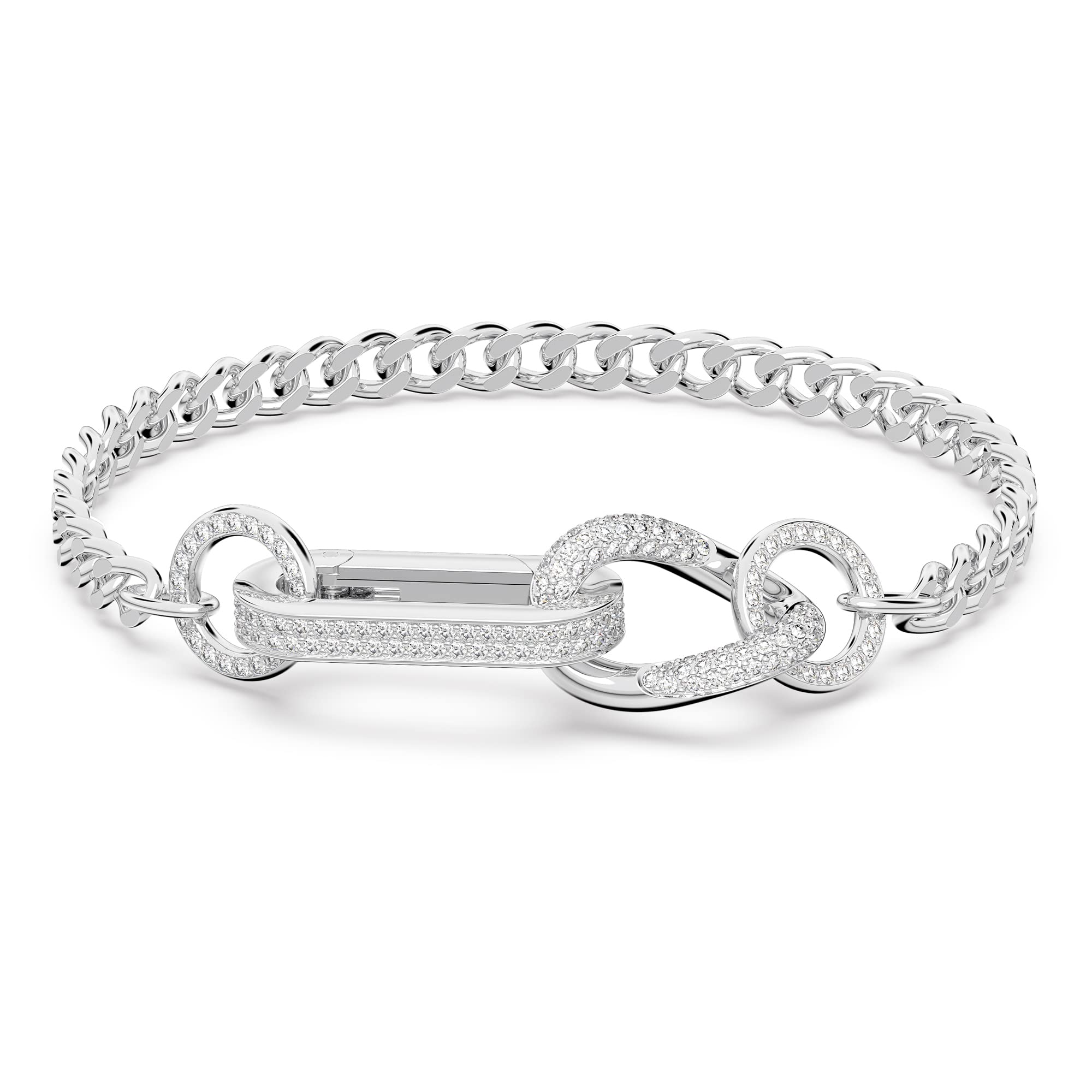 Swarovski Dextera Soft Bracelet, Clear Crystals in a Rhodium Plating, from the Dextera Collection, Size Medium