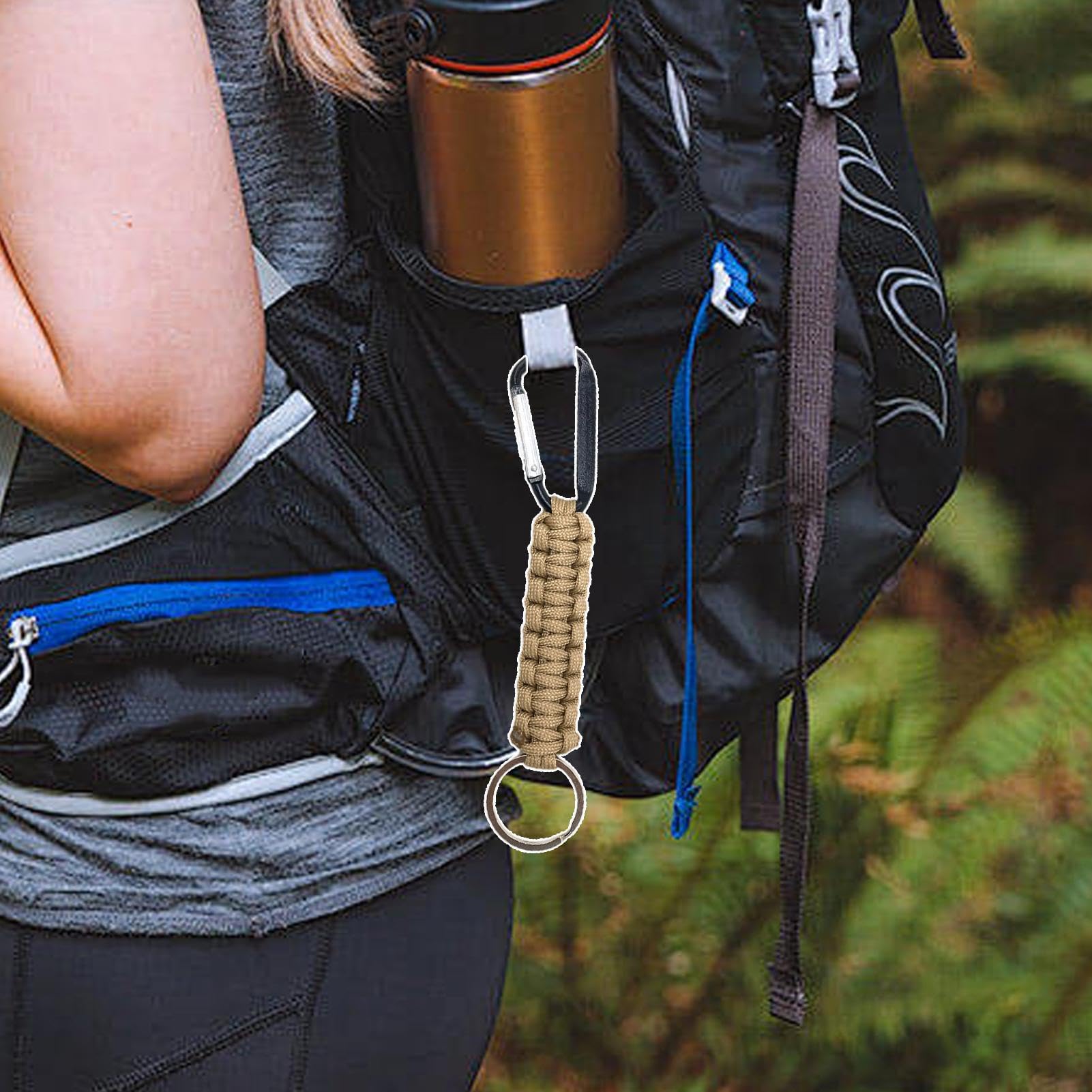 4 Moschettoni Multipli Con Cordino Intrecciato – Per Chiavi, Zaini E Attività Outdoor