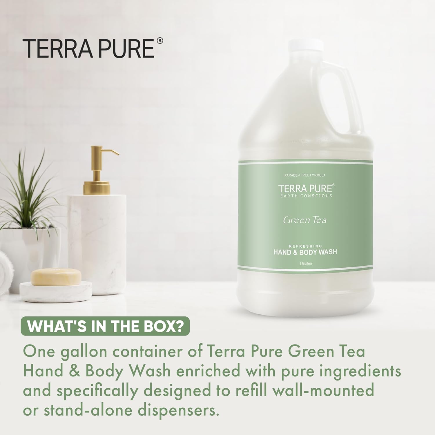 Terra Pure Hotel Body Wash/Hand Soap | One Gallon | Designed to Refill Soap Dispensers (Set of 1) - Image 2