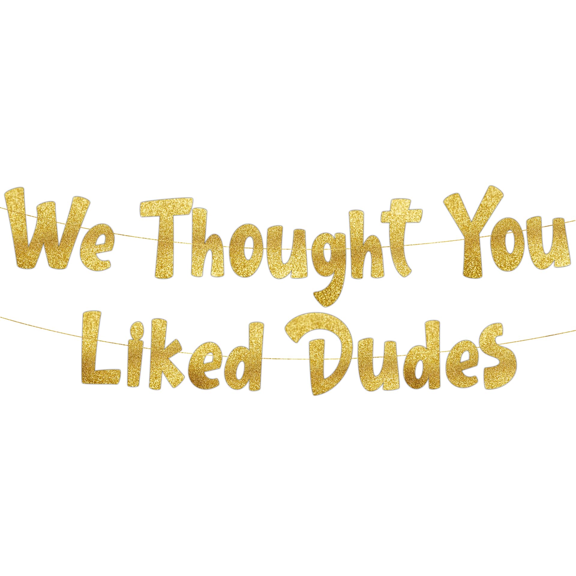 Pre-Strung Funny Bachelor Party Gold Glitter Banner - Funny Bachelorette Party Decorations for Her - Party Supplies, Favors and Gifts