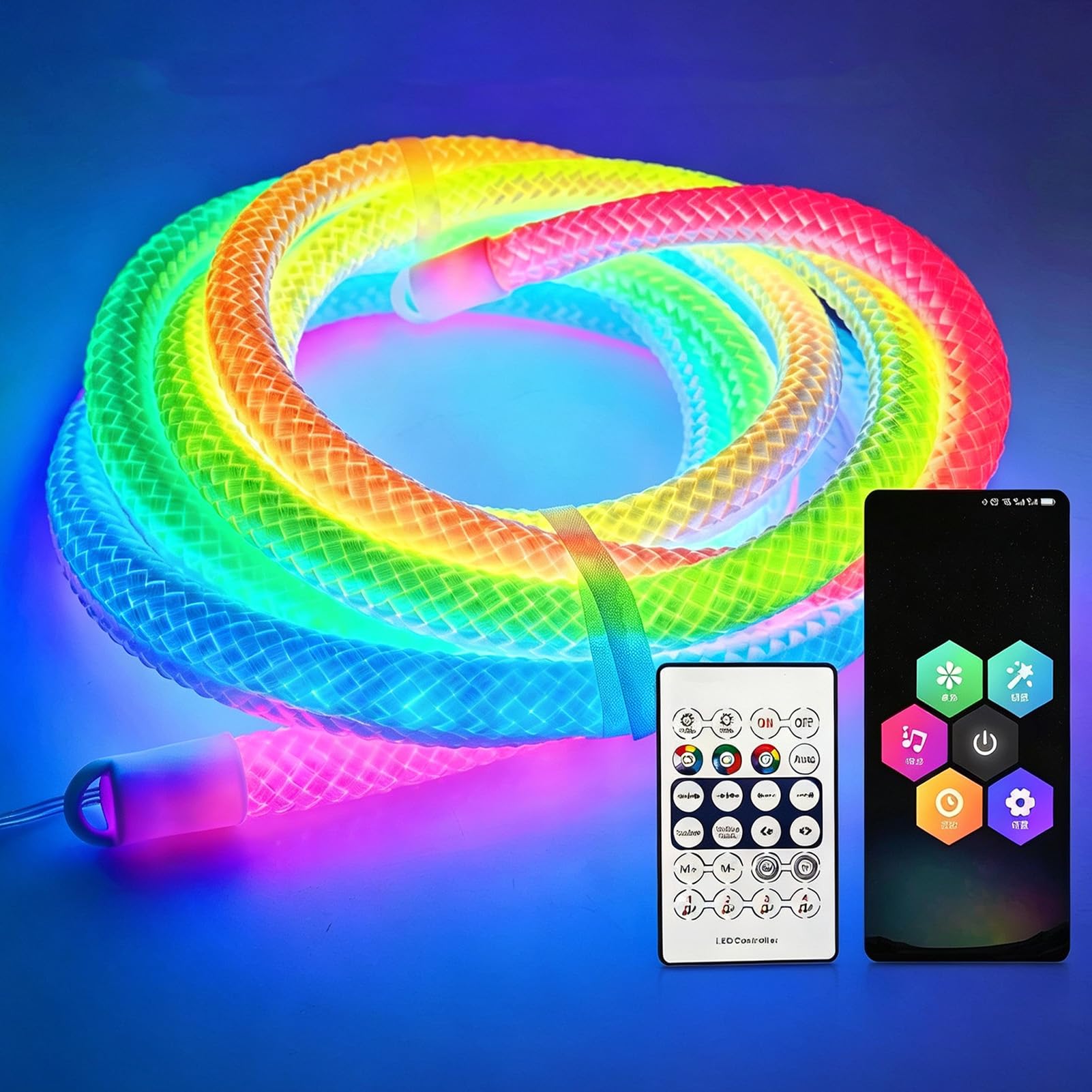 fjaldjfu 2026New Dragon Scale Woven LED Neon Rope Light (5m)