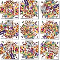 Vista 1 de B. Dazzle - Hermoso rompecabezas de ilustraciones de caramelo, desafiante diversión de 9 piezas para todas las edades, prueba de trivia, regalo