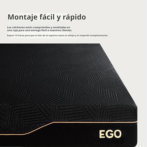 Miniatura 6 de EGOHOME - Colchón de espuma viscoelástica tamaño King de 14 pulgadas para dolor de espalda, cama de gel de cobre refrescante en una caja, espuma